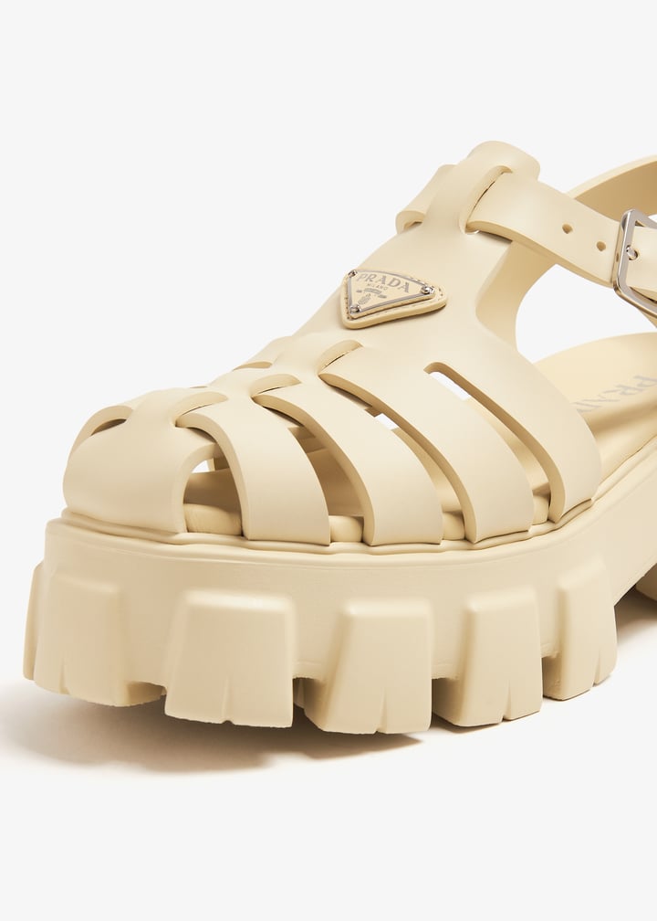 Prada Rubber Monolith sandals for Women Beige in UAE Level Shoes