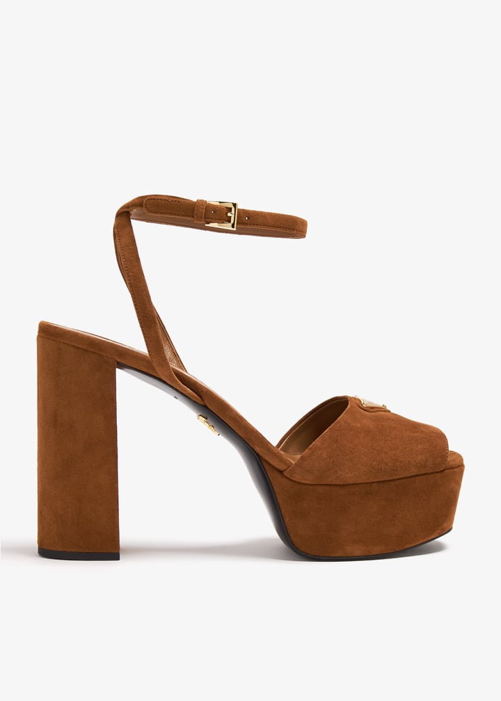 Brown Suede Prada Suede Platform Prada Suede Platform Sandals Cm