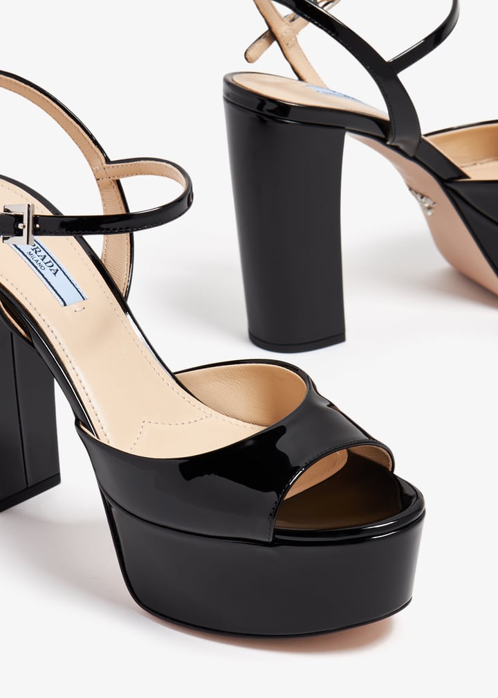 Prada High-heeled patent leather sandals for Women White in KSA