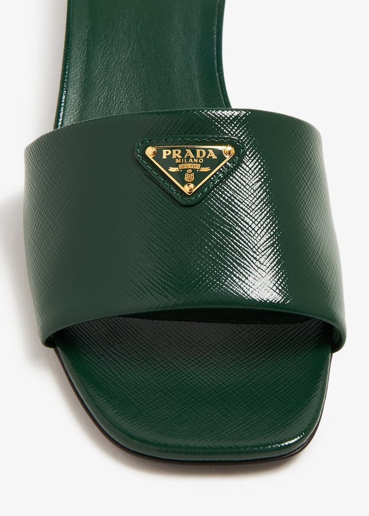 Prada Saffiano patent leather sandals for Women - Green in UAE
