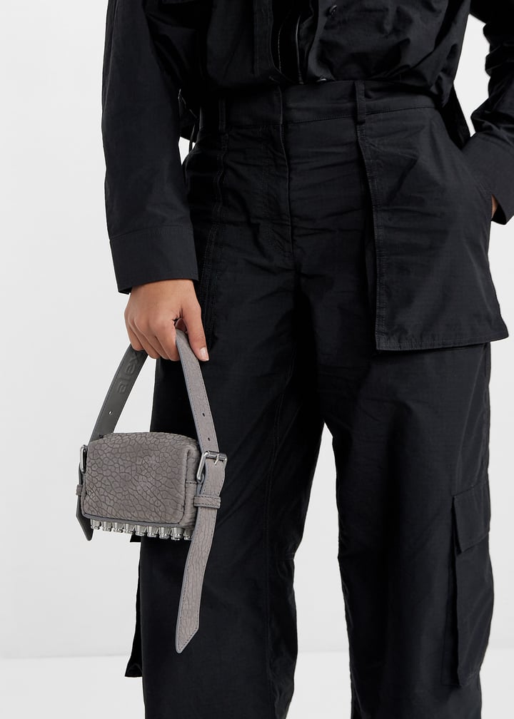 トートバッグ ALEXANDER WANG Grey Nabuk Small Ricco Shoulder Bag Alexander Wang Small ricco shoulder bag in grey nabuk | The