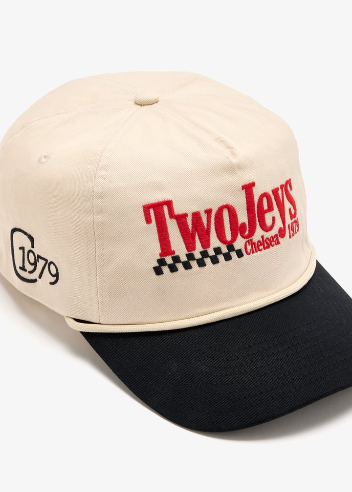 Twojeys Logo Racing cap for Men - Beige in UAE | Level Shoes