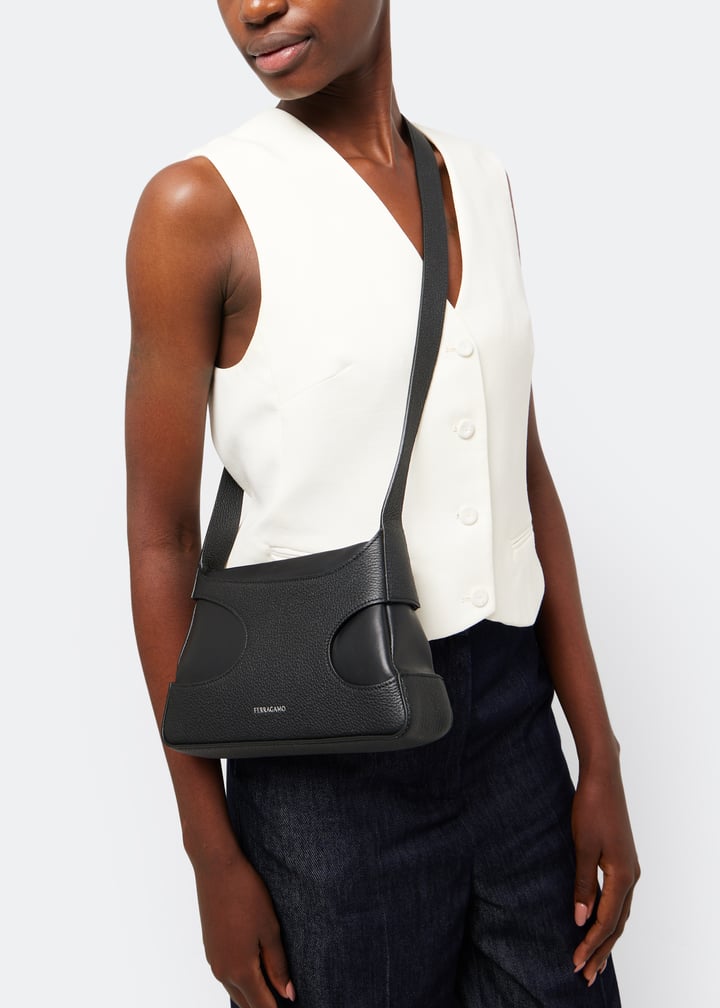 Ferragamo Mini cut-out bag for Women - Black in UAE | Level Ferragamo Mini cut-out bag for Women - Black in UAE | Level