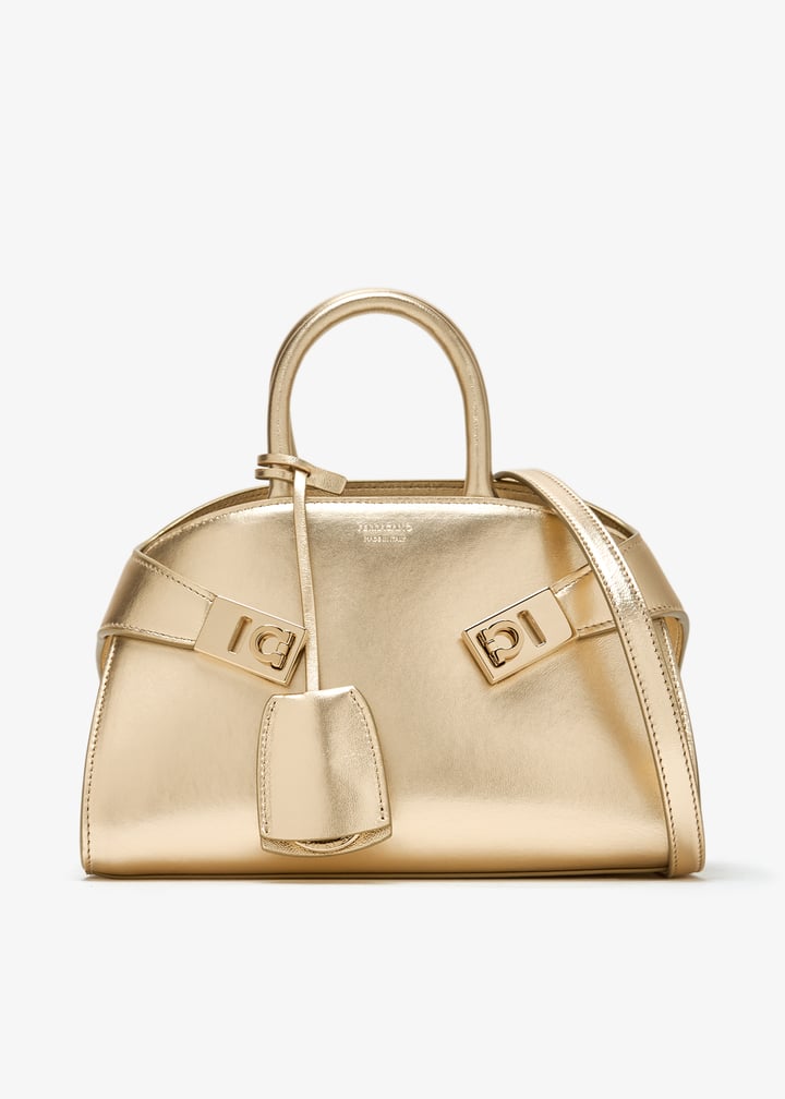 【送料&関税込】Ferragamo Gold Hug Mini Bag Ferragamo Hug mini bag for Women - Gold in UAE | Level Shoes