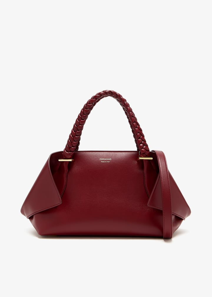 ハンドバッグ SALVATORE FERRAGAMO SCARF MEDIUM HANDBAG IN SMOOTH LEATHER Ferragamo Scarf medium tote bag for Women - Burgundy in UAE