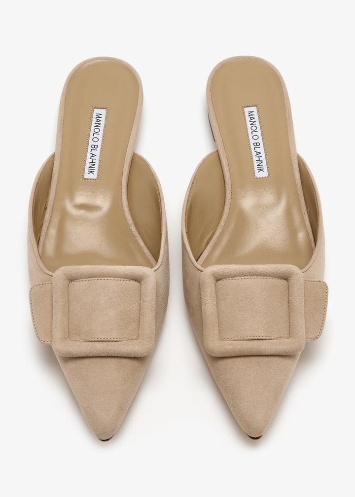 Manolo Blahnik Maysale mules for Women - Beige in UAE | Level Shoes