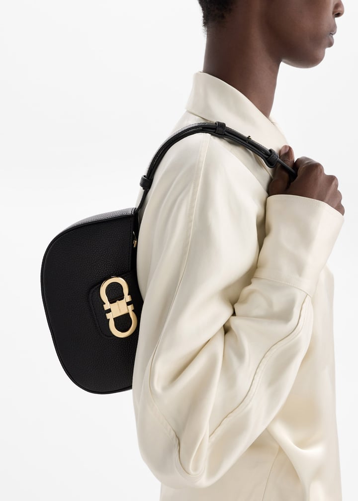 【FERRAGAMO】DOUBLE GANCINI MINI BAG Ferragamo Double Gancini Leather Mini Bag | Black | FARFETCH