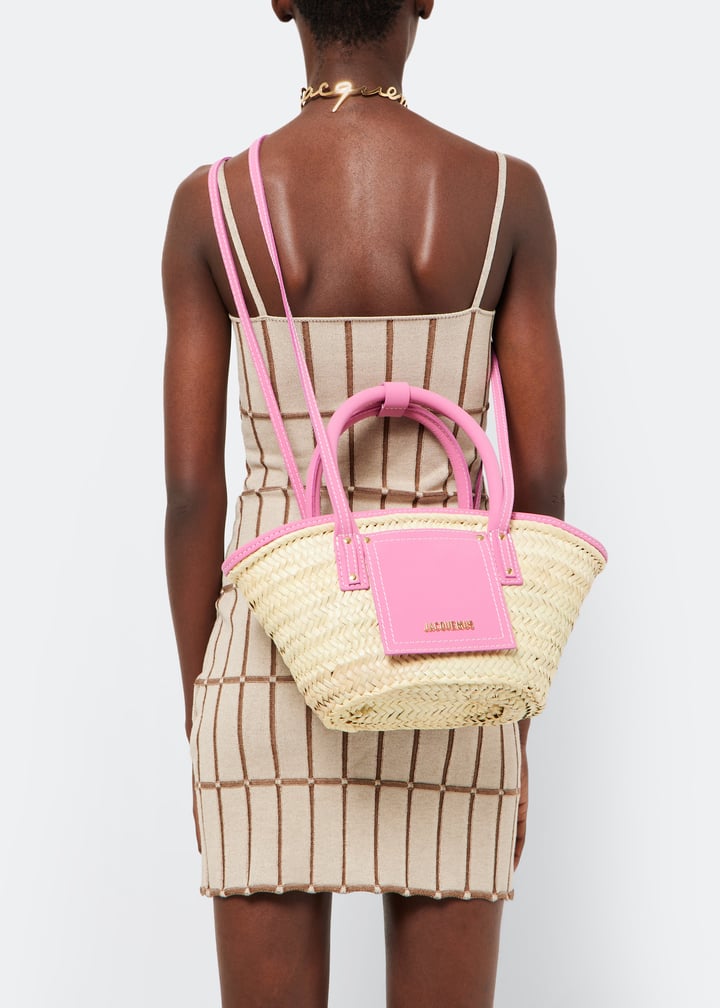 バッグ JACQUEMUS LE PETIT PAILLAGE NEON PINK Jacquemus Le Petit Panier Soli bag for Women - Pink in USA | Level