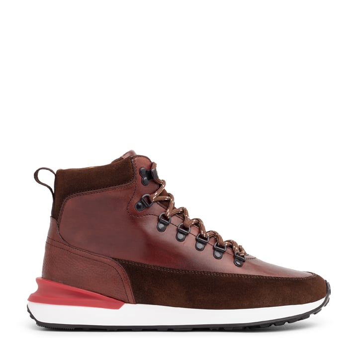Magnanni Leather high-top sneakers for Men - Burgundy in USA  display picture 1