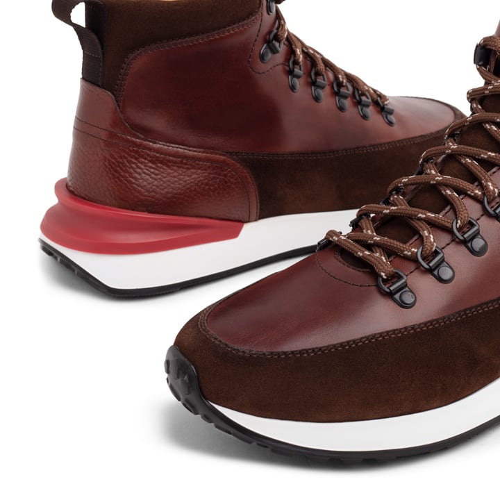 Magnanni Leather high-top sneakers for Men - Burgundy in USA  display picture 2