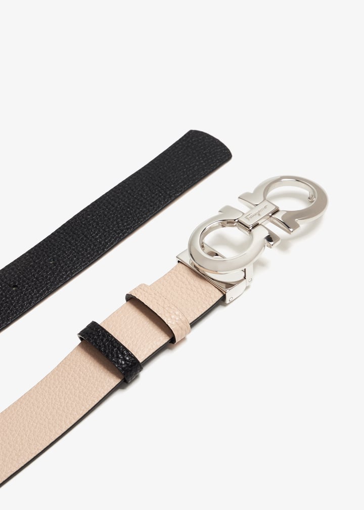 ベルト FERRAGAMO BEIGE LEATHER GANCINI BELT Reversible and adjustable Gancini belt - Women | Ferragamo