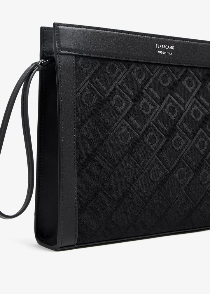 Ferragamo All-over Gancini pouch for Men - Black in UAE