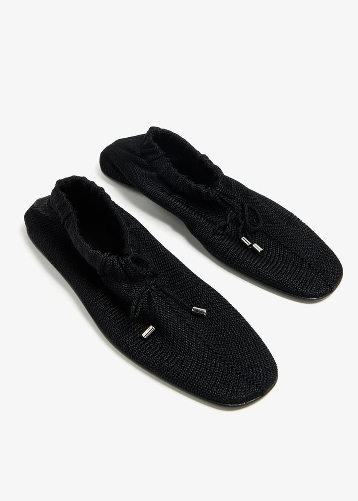 【TOTEME】ニットバレリーナ フラットシューズ ブラック Toteme] Knitted Ballerina black ニット バレリーナ ブラック