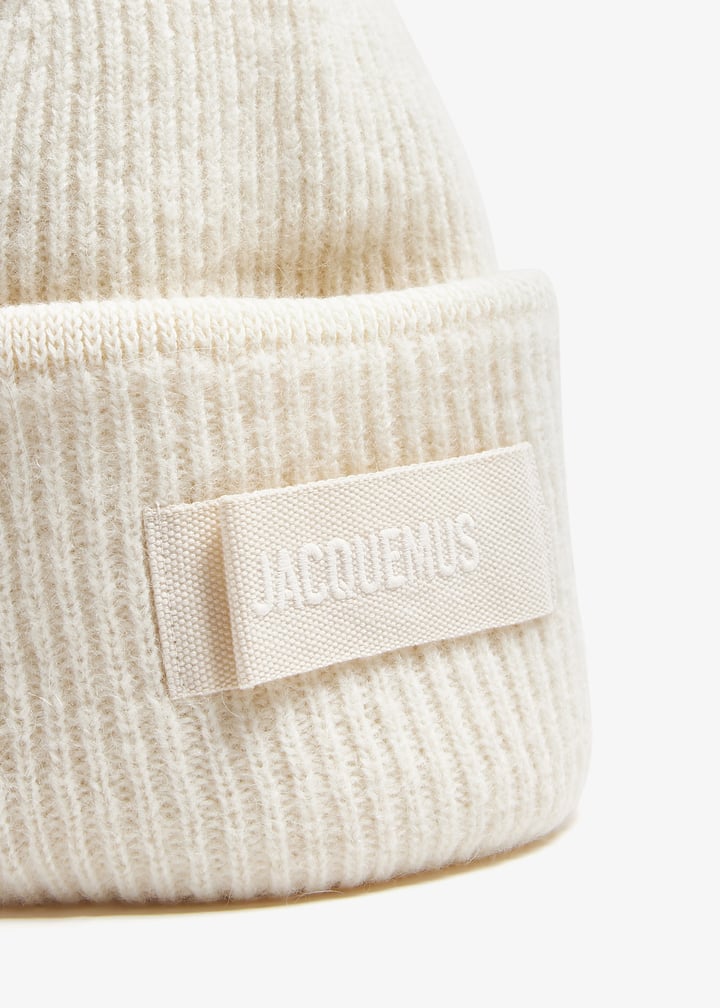 Jacquemus Le Bonnet Gros Grain beanie for Women - White in