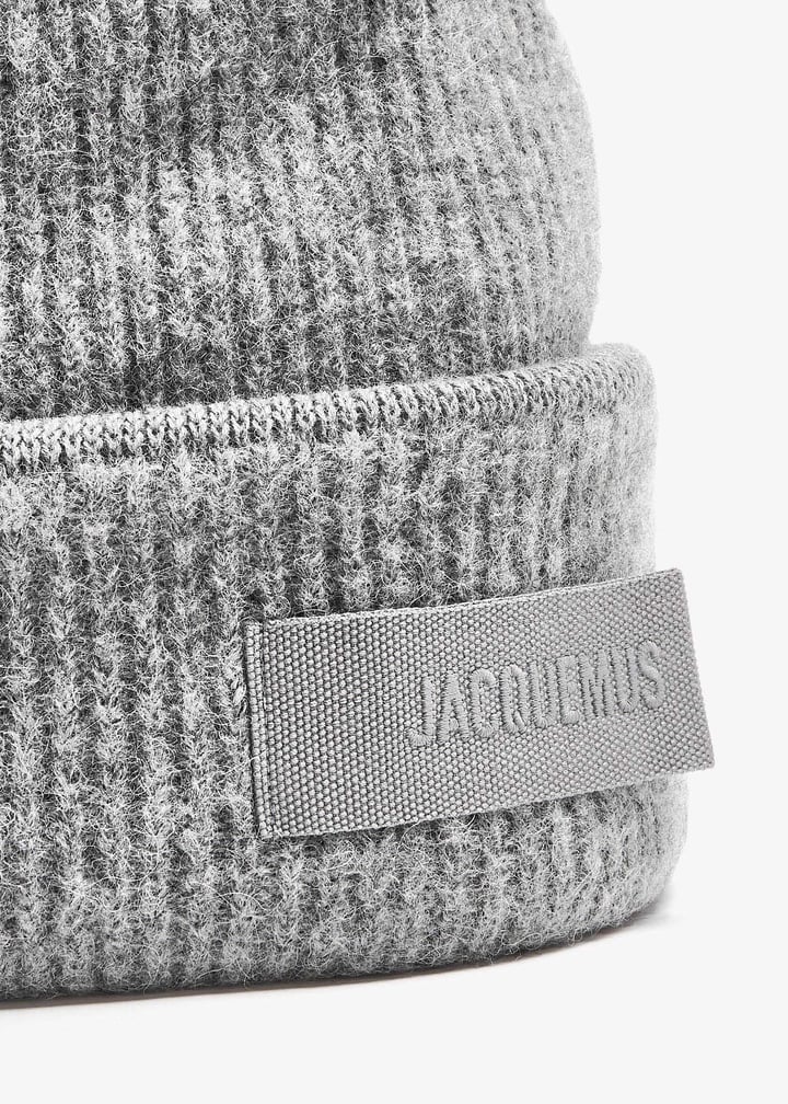 ニットキャップ・ビーニー JACQUEMUS Le Bonnet Gros Grain - Jacquemus - Wool - Grey JACQUEMUS: Gray La Casa 'Le bonnet Gros Grain' Beanie | SSENSE