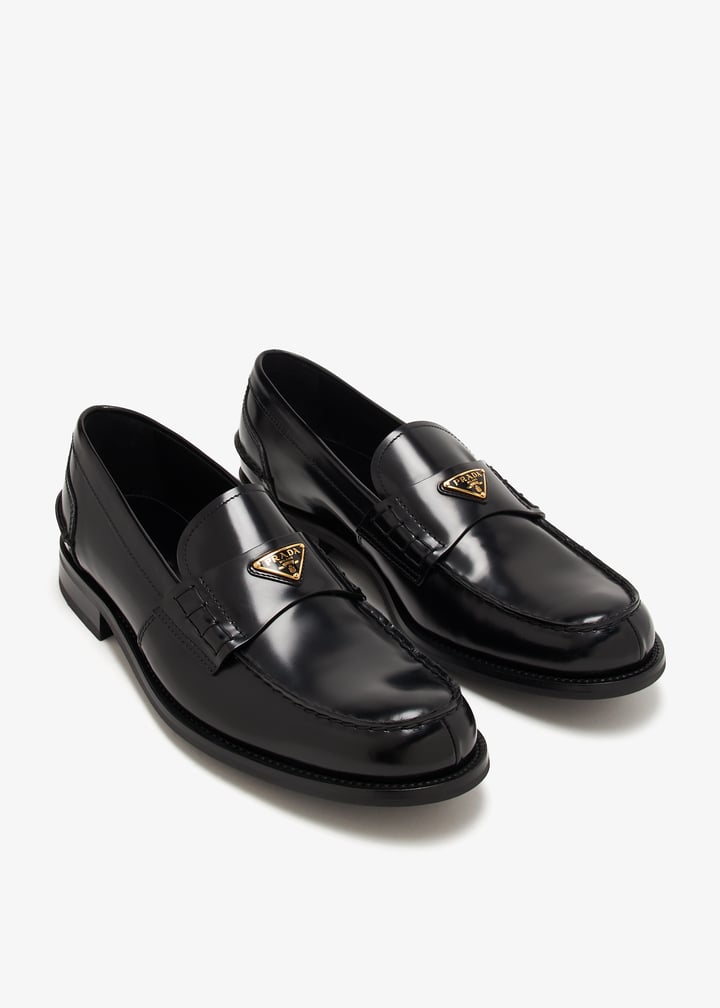 Prada Brushed leather loafers for Men - Black in UAE | Level Shoes