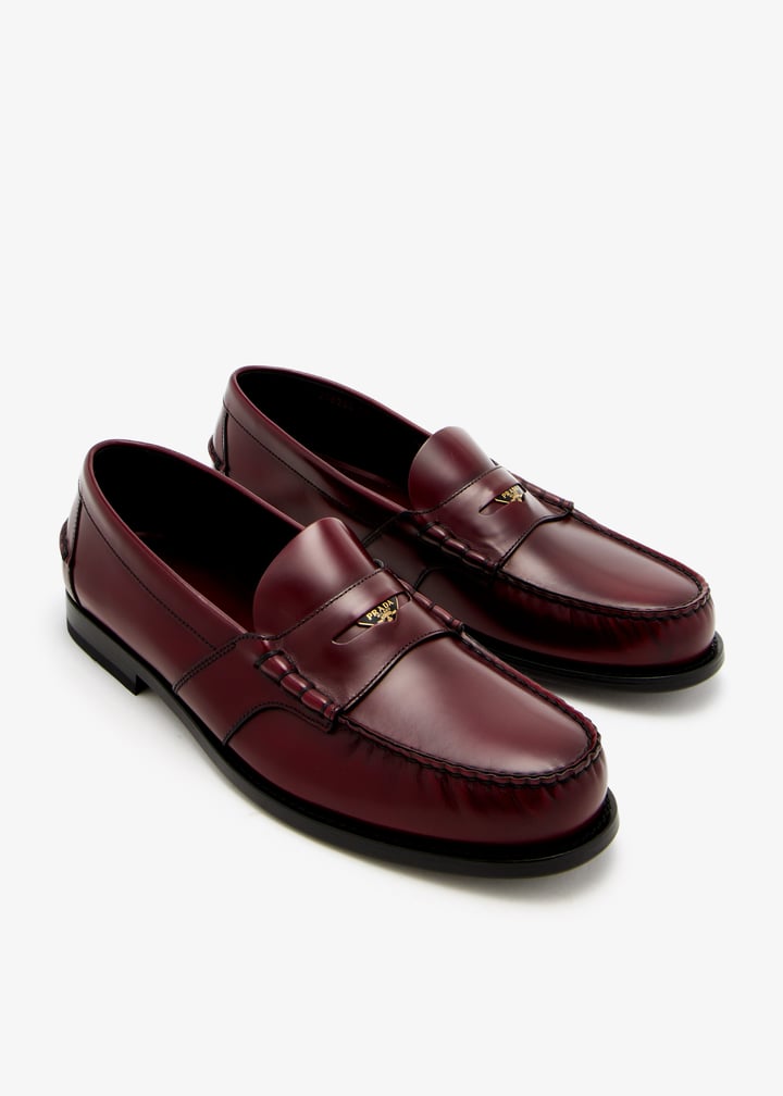Prada Brushed leather loafers for Men - Burgundy in KSA  display picture 1