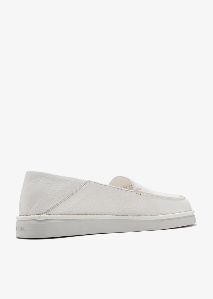 Prada Leather slip-on loafers for Men - Cream in UAE | Level