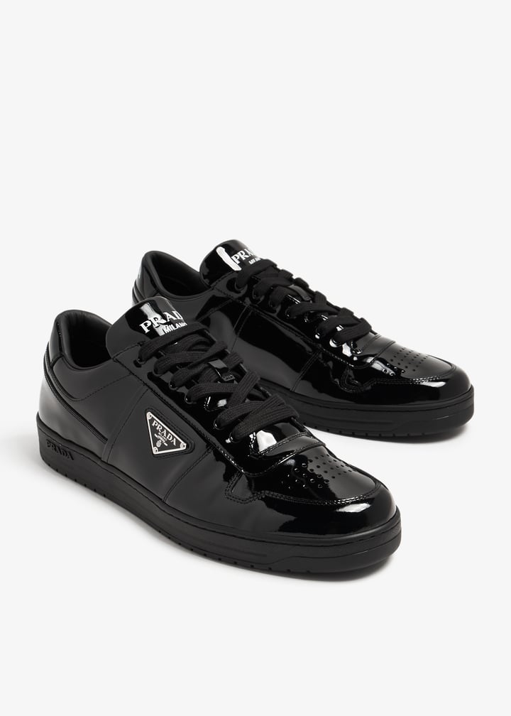 24PF new/PRADA ダウンタウンレザースニーカー Sneakers Black Downtown leather low-top sneakers in black - Prada | Mytheresa