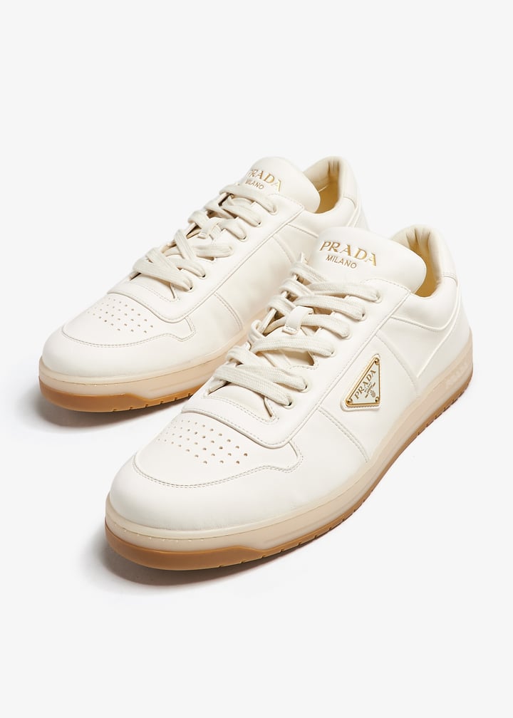 スニーカー PRADA IVORY NAPPA LEATHER DOWNTOWN SNEAKERS Ivory Downtown nappa leather sneakers | PRADA
