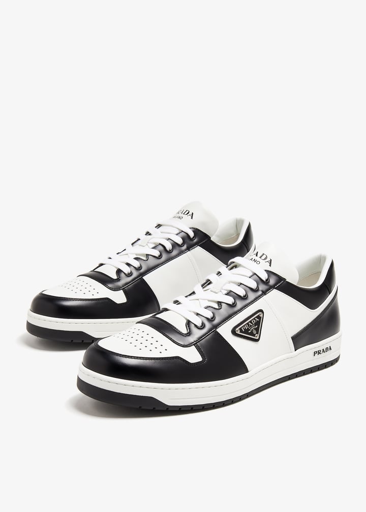 Prada Downtown leather sneakers for Men - Black in Qatar