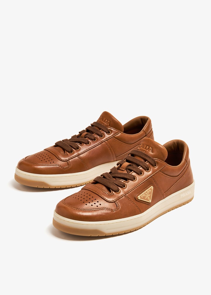 Prada Downtown leather sneakers for Men - Brown in UAE Prada Downtown leather sneakers for Men - Brown in UAE