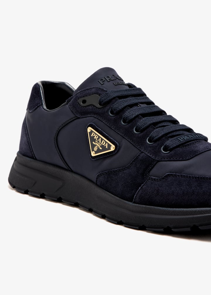 Prada Prax 2.0 Re-Nylon and suede sneakers for Men - Navy in
