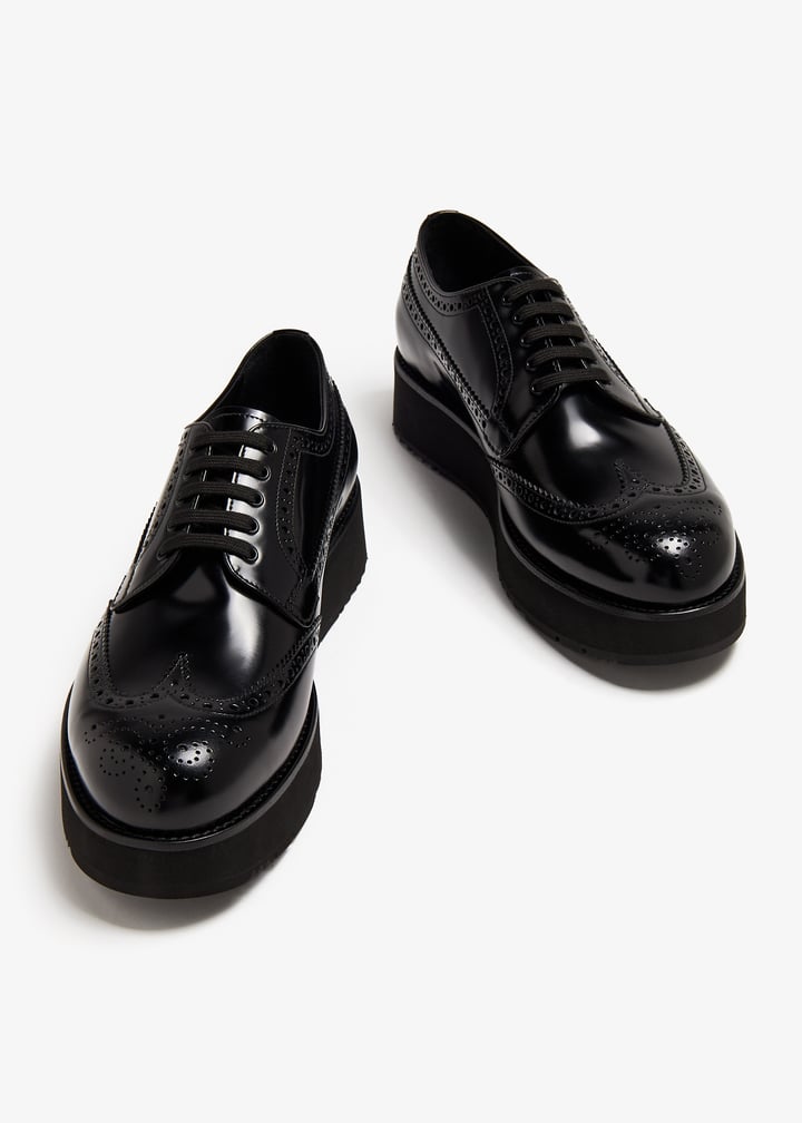 Brushed leather derby brogues