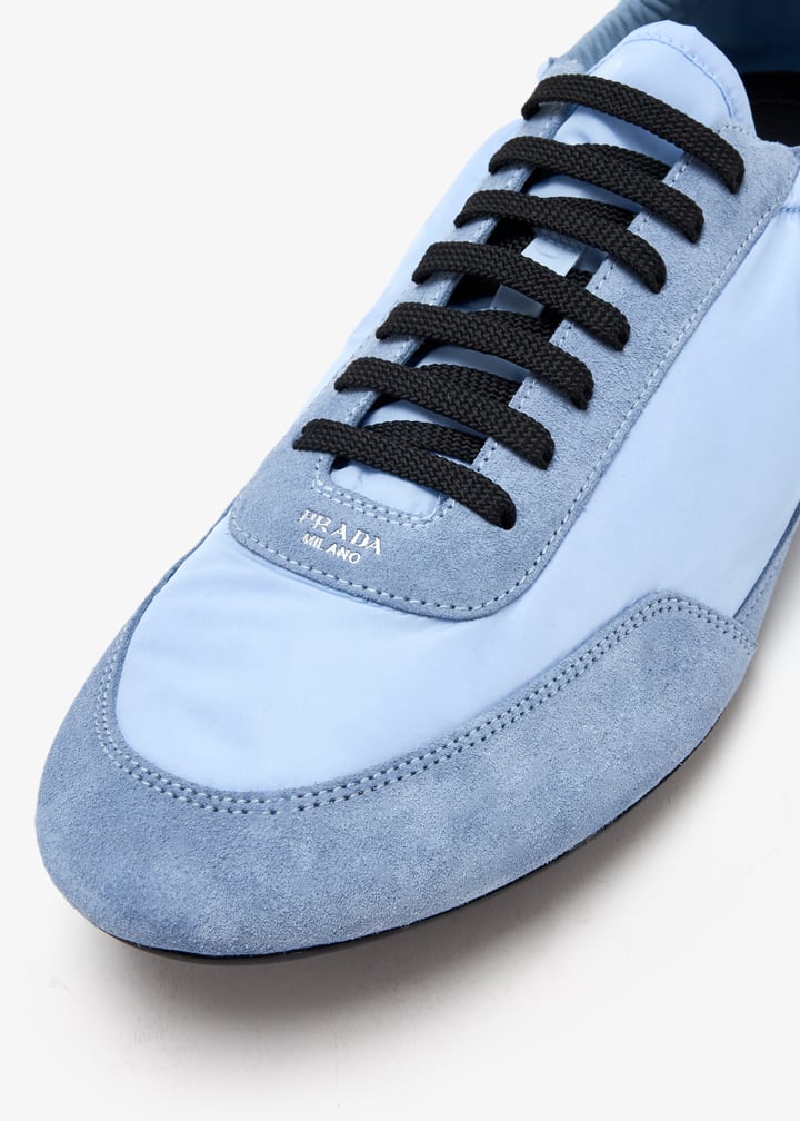 スニーカー PRADA  Sneakers Men Suede Blue Prada // Blue Suede Runner Sneaker – VSP Consignment