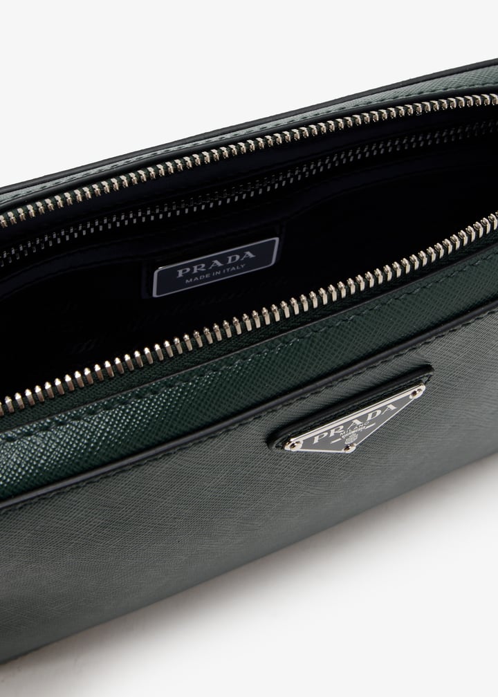 Prada Saffiano leather clutch for Men - Green in UAE | Level