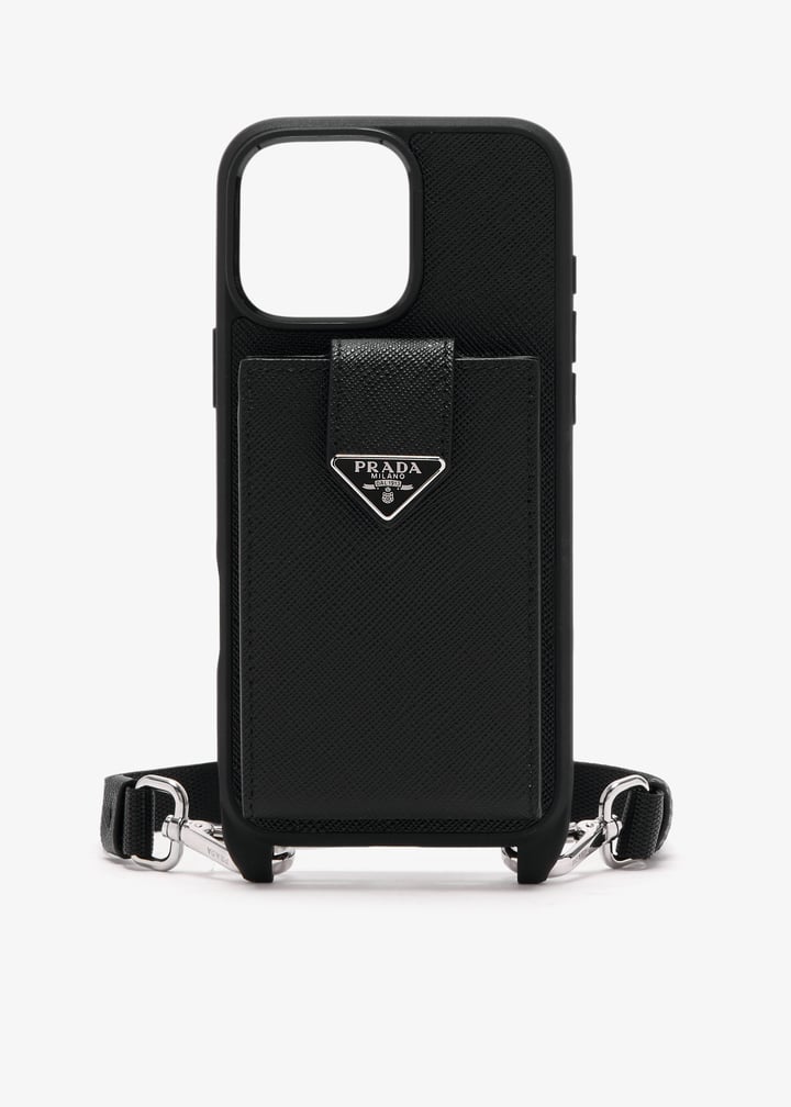 6万取引突破◆UPS速達便【PRADA】iPhone16 Pro Max◆1ZH199_QHH Lawn Green Saffiano leather case for iPhone 16 Pro Max | PRADA