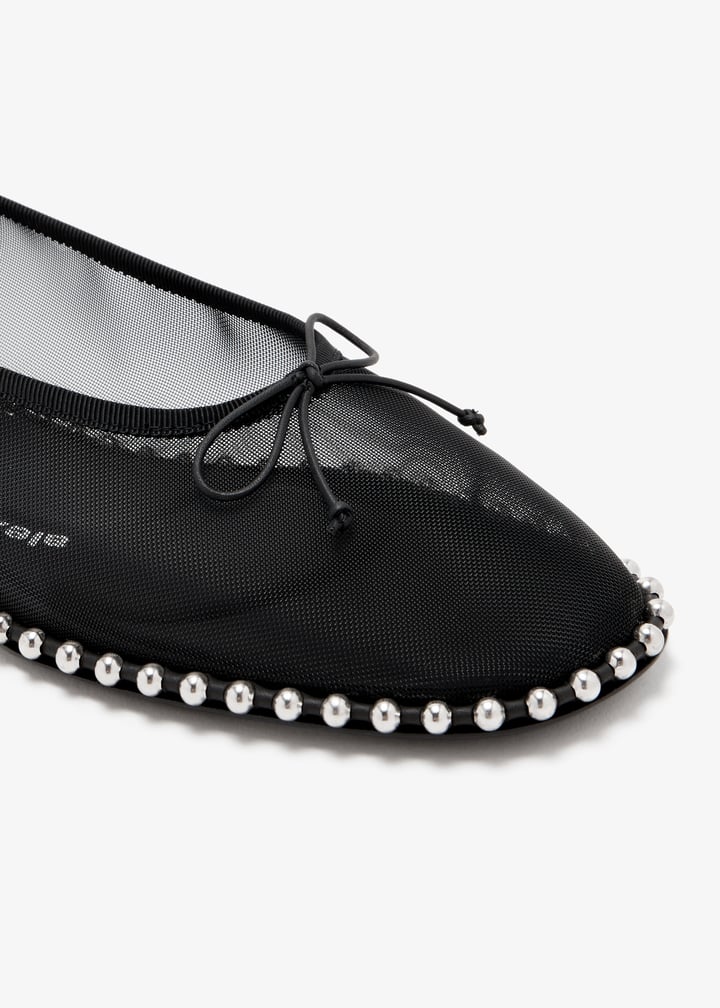 VIP【関税送料無料】希少 ALEXANDER WANG BLACK FLATS Alexander Wang Lina ballchain flats for Women - Black in UAE