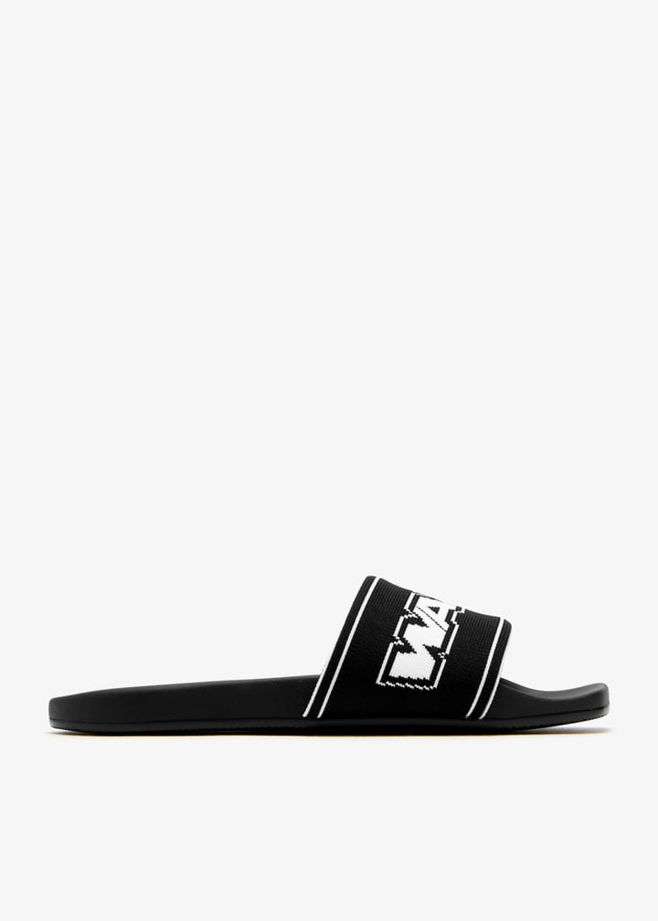 Alexander Wang Logo pool slides for Women - Black in USA