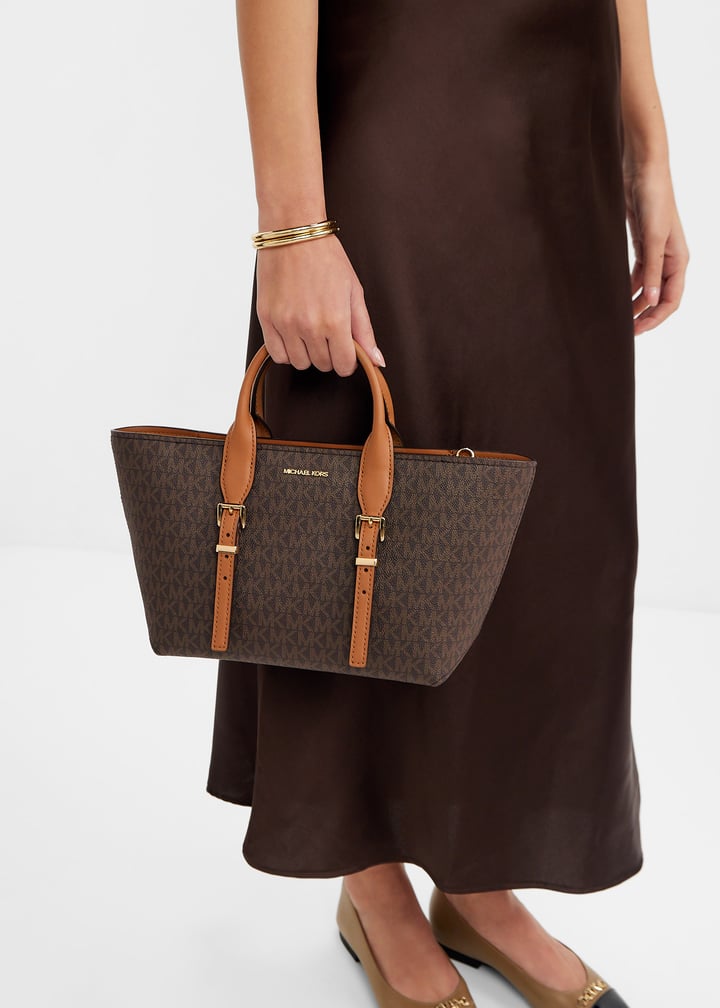 【関税&送料込】Michael By Michael Kors Caramel Leather Moor Michael Kors Moore small tote bag for Women - Brown in UAE