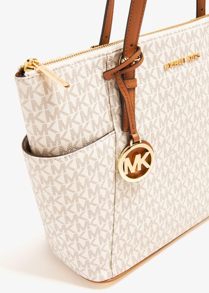 トートバッグ Michael Kors Woman Tote bags Beige 30R5G9OT7B 252 Sheila Large Signature Logo and Metallic Tote Bag | Michael