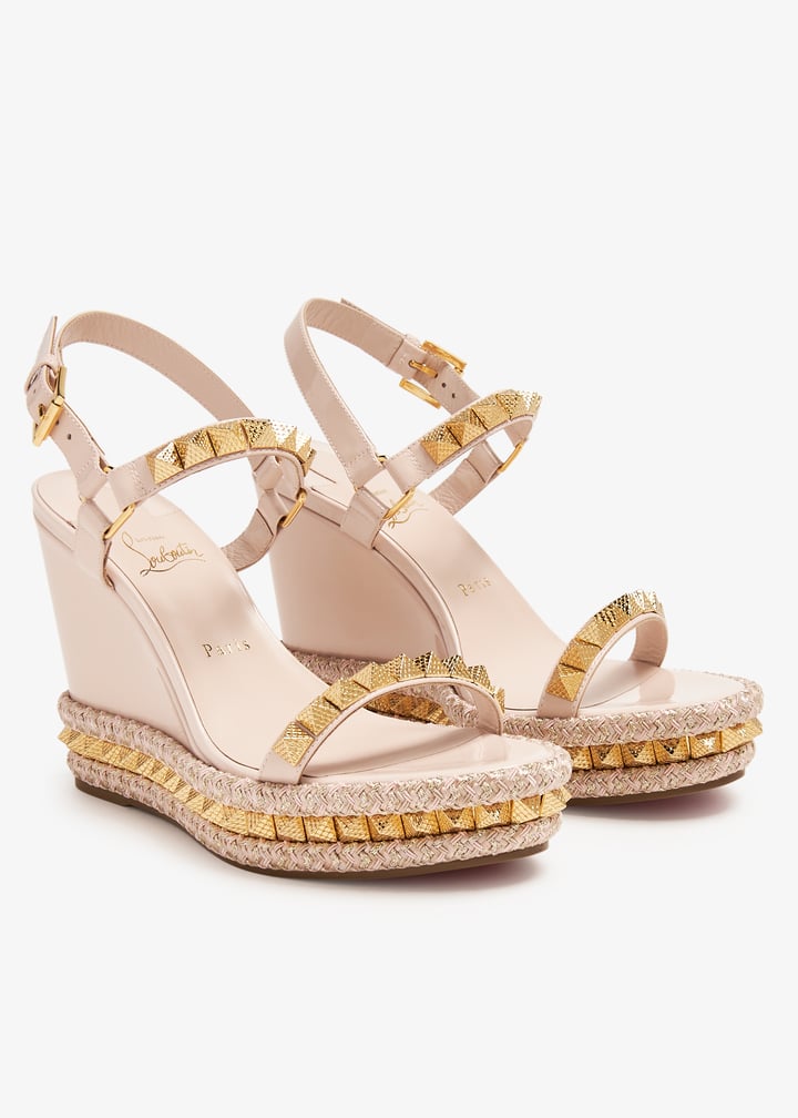 【関税込】Christian louboutin Pyraclou エスパドリーユ Pyraclou - 110 mm エスパドリーユ - パテントレザー - ブラック