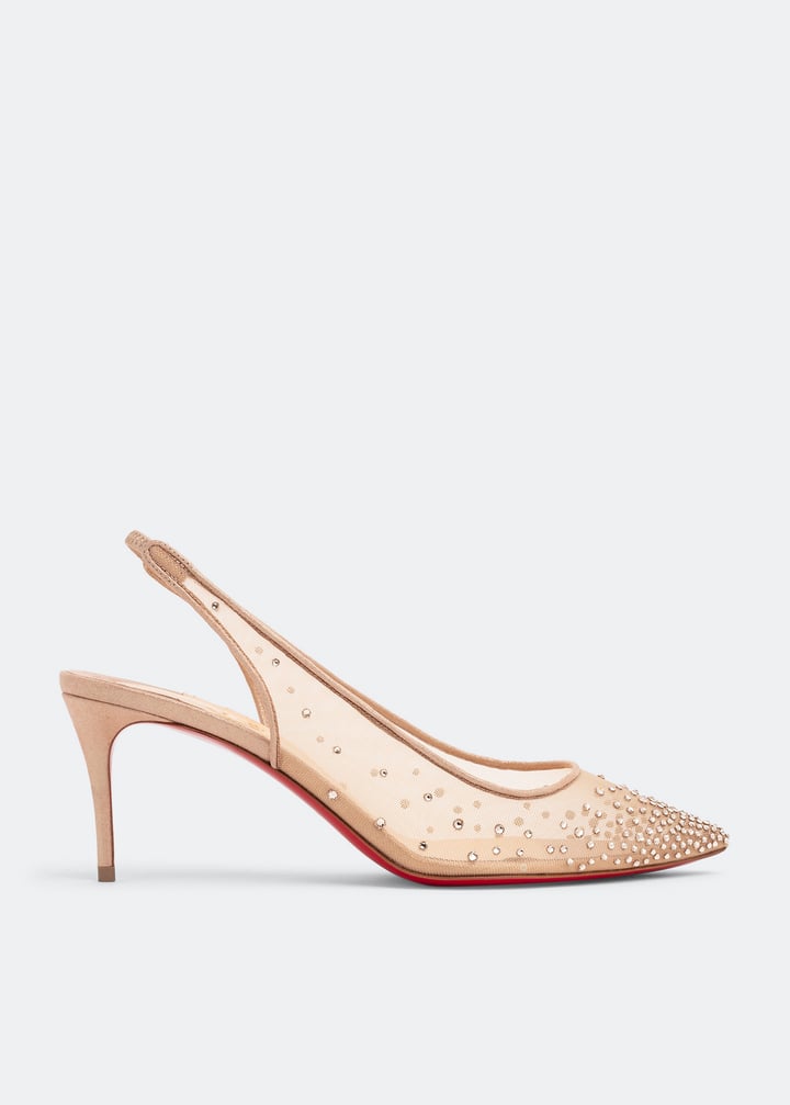 靴 Christian Louboutin  Follies Strass Follies Strass - 85 mm Pumps - Mesh and suede - Light silk