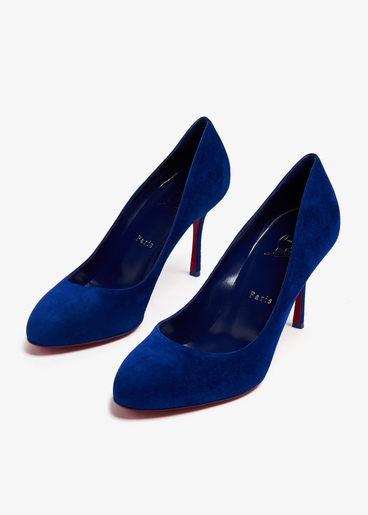⭐︎新品未使用⭐︎ Christian Louboutin デニムブルー ハイヒール Kate 85 embellished denim pumps in blue - Christian