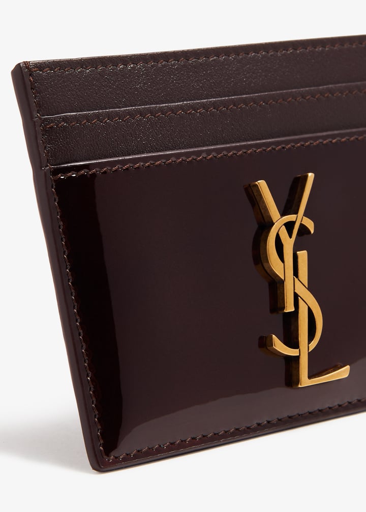 VIP【送料関税込】SAINT LAURENT CASSANDRE PATENT CARD CASE Saint Laurent Cassandre card case for Women - Brown in UAE