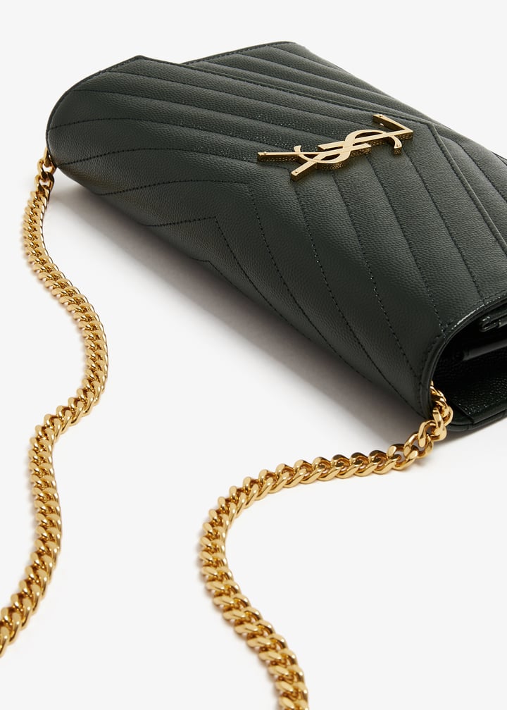 折りたたみ財布 SAINT LAURENT CLASSIC CASSANDRE CHAIN WALLET CLASSIC CASSANDRE CHAIN WALLET IN GRAIN DE POUDRE LEATHER