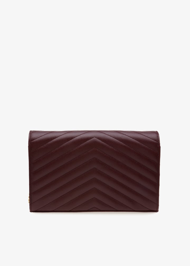 Saint Laurent Monogram chain wallet for Women - Burgundy in
