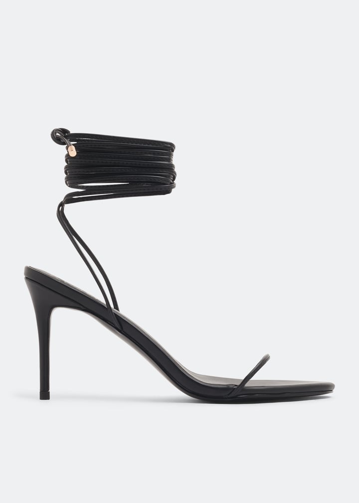 Open Toe Pointed Toe Black Lace Up Sandals Heels SCHUTZ Vikki T