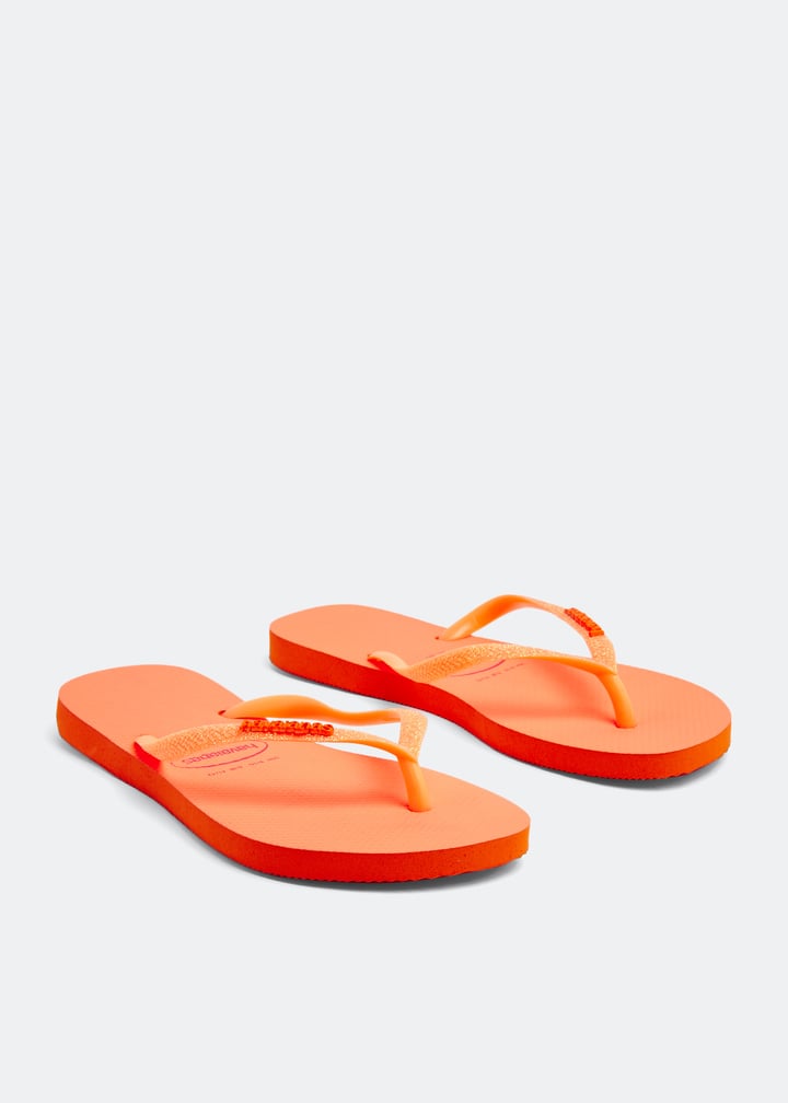 Havaianas Slim glitter flip flops for Women Orange in KSA