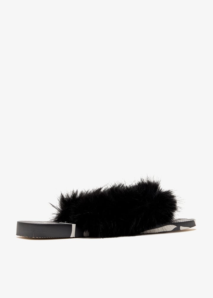 【Havaianas x Dolce&Gabbana】Top - Animal Zebra Women's Dolce&Gabbana Animals Faux Fur Zebra Top Flip Flops