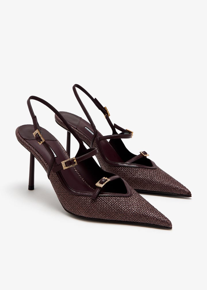 サンダル・ミュール LE SILLA SS25 'Morgana' slingback (4293D080BXPPNEM 748) UMA SLINGBACK 140 mm QUEEN | Le Silla