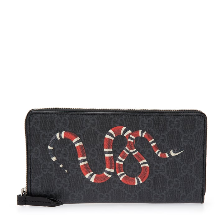 Red Kingsnake Print Leather Wallet Kingsnake Print GG Supreme Wallet