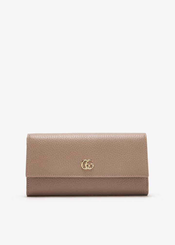長財布 GUCCI CONTINENTAL GG MARMONT TORTORA WALLET Bi-color GG Marmont continental wallet in beige and blue