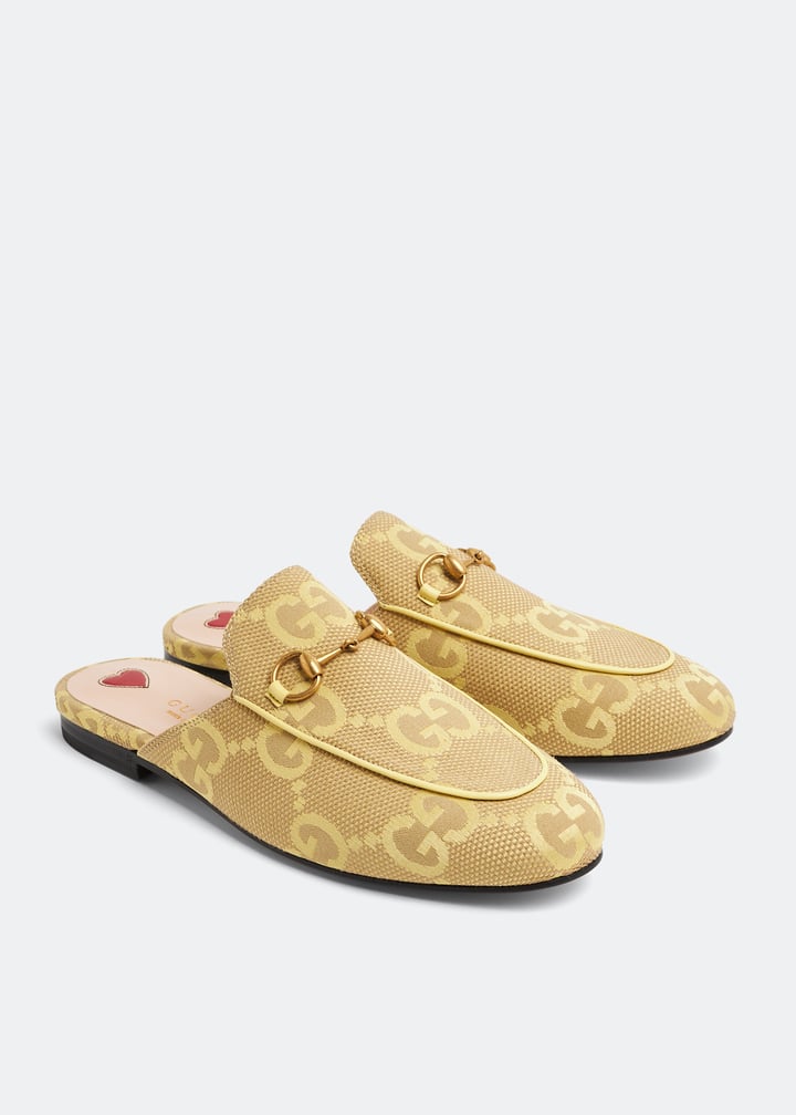 Gucci Princetown jumbo GG slippers for Women - Yellow in UAE