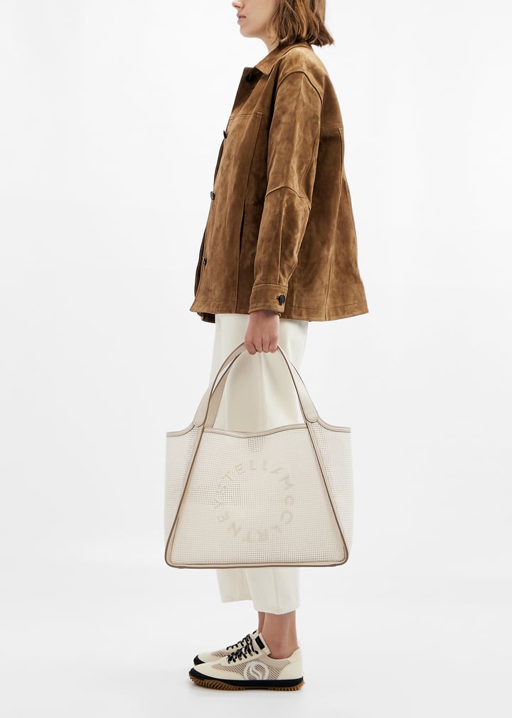 Stella McCartney Embroidered mesh tote bag for Women - White in