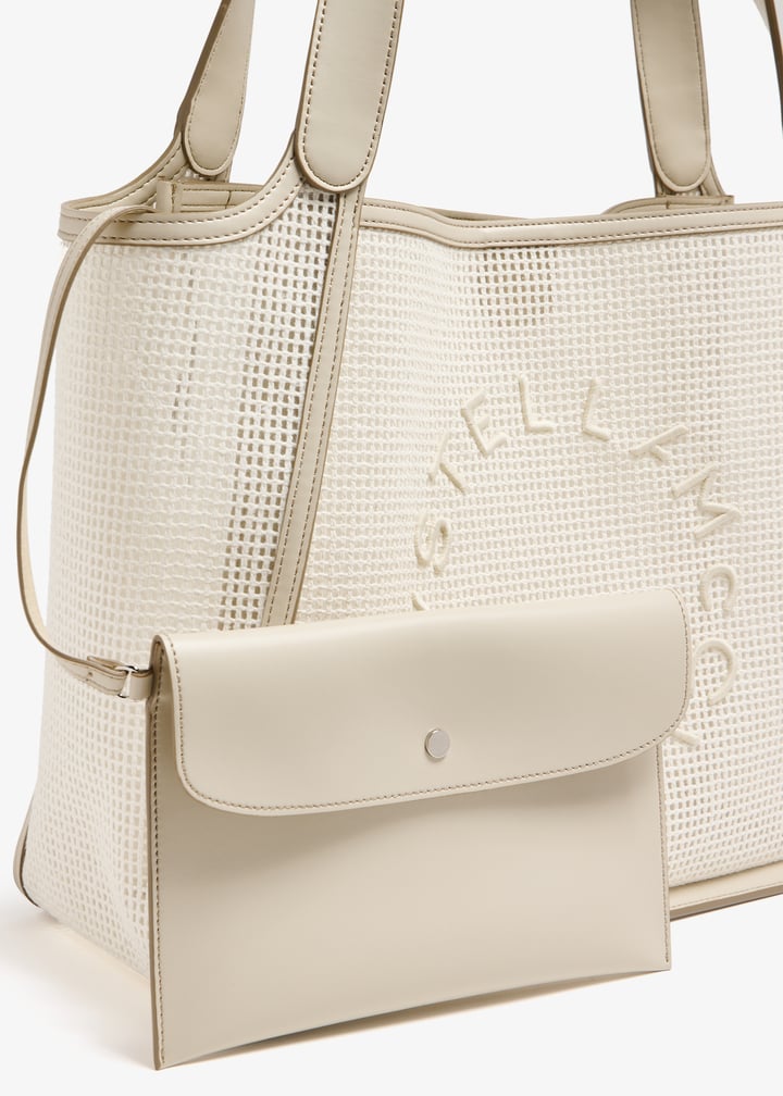 バッグ sturla mesh tote bag Stella McCartney Embroidered mesh tote bag for Women - White in